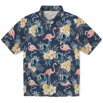 dallas mavericks flamingo hibiscus navy hawaiian shirts best selling