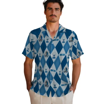 dallas mavericks balloon plaid blue hawaiian shirts fashion forward
