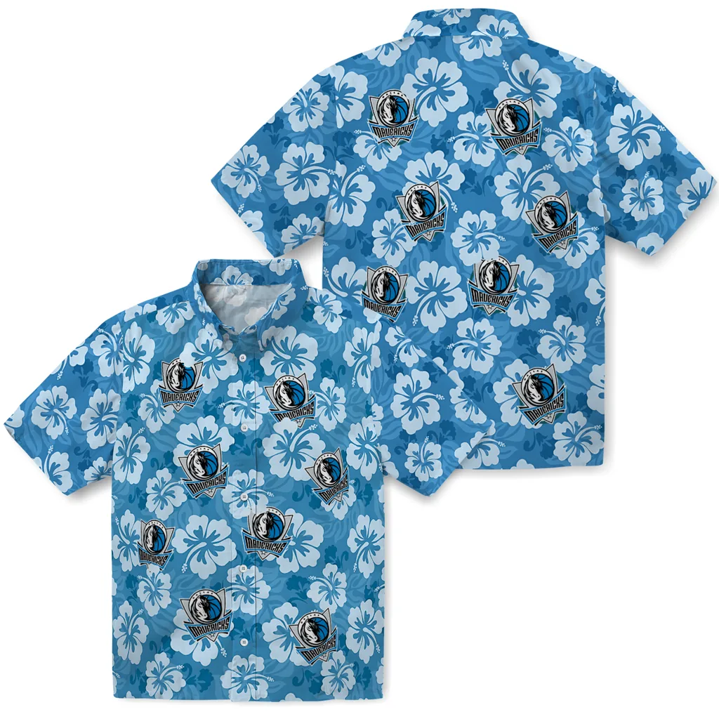 Dallas Mavericks Hawaiian Shirt - Hibiscus Cluster dallas mavericks hibiscus cluster blue hawaiian shirts high quality