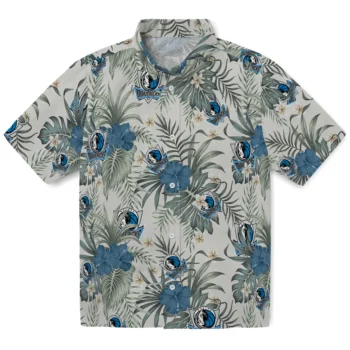 dallas mavericks hibiscus designs beige hawaiian shirts best selling