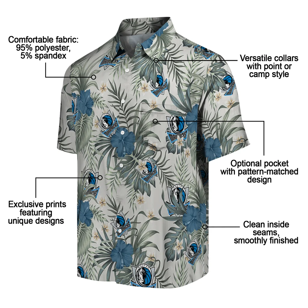 Dallas Mavericks Hawaiian Shirt - Hibiscus Designs dallas mavericks hibiscus designs beige hawaiian shirts new arrival