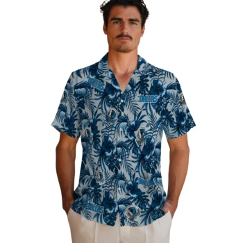 dallas mavericks hibiscus exotic blue hawaiian shirts fashion forward