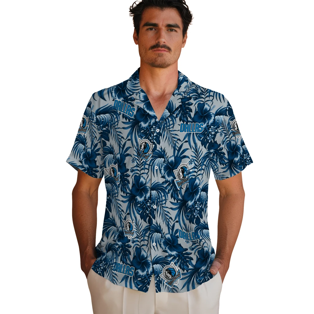 Dallas Mavericks Hawaiian Shirt - Hibiscus Exotic dallas mavericks hibiscus exotic blue hawaiian shirts fashion forward