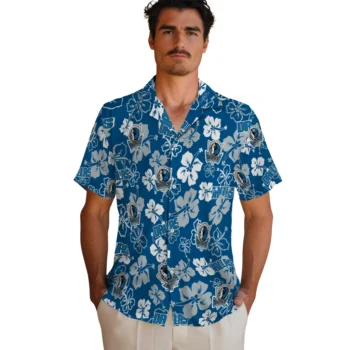 dallas mavericks hibiscus bloom blue hawaiian shirts fashion forward