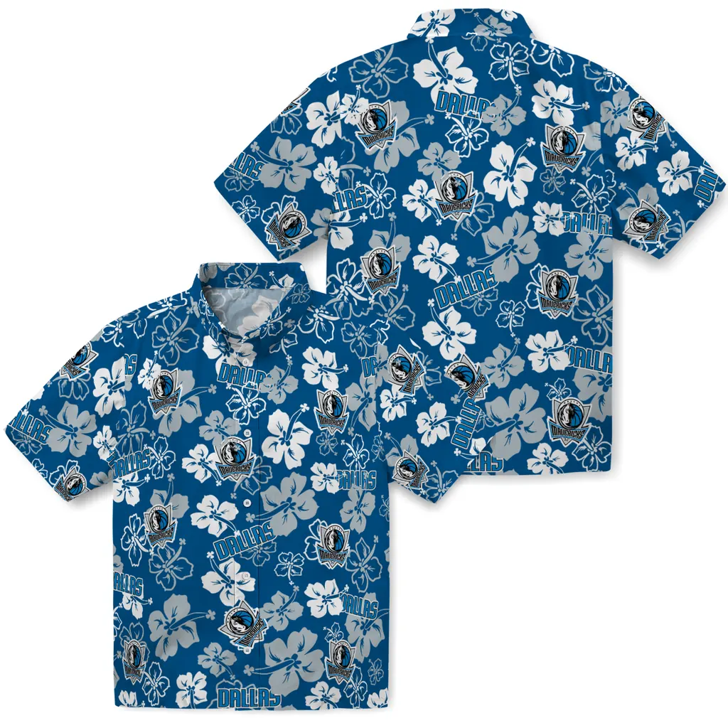 Dallas Mavericks Hawaiian Shirt - Hibiscus Flower Design dallas mavericks hibiscus bloom blue hawaiian shirts high quality