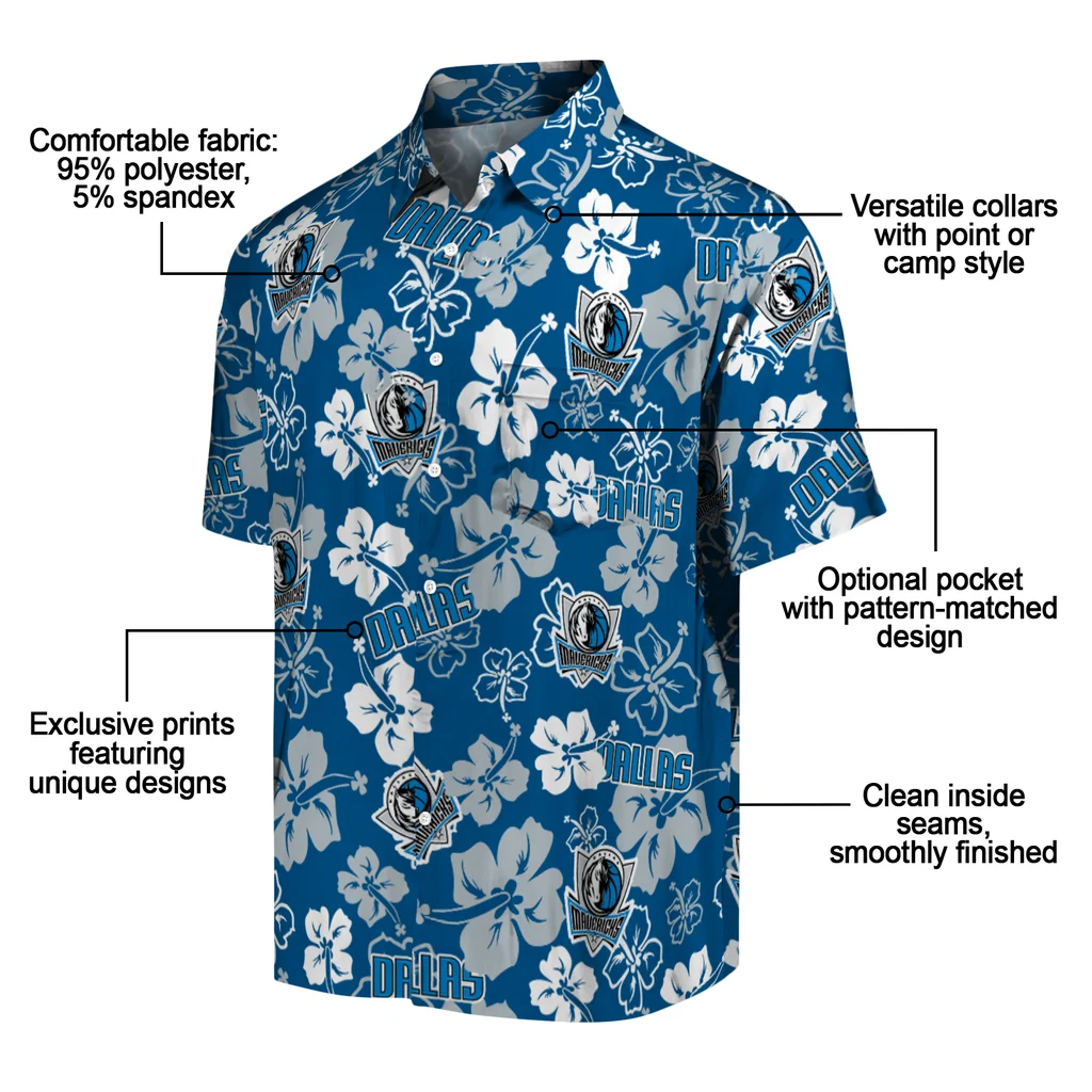 Dallas Mavericks Hawaiian Shirt - Hibiscus Flower Design dallas mavericks hibiscus bloom blue hawaiian shirts new arrival