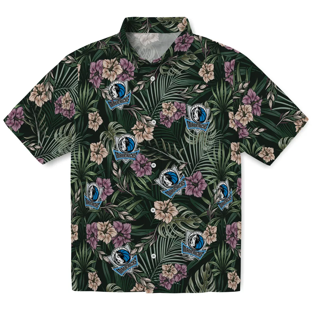Dallas Mavericks Hawaiian Shirt - Hibiscus Leaves Pattern dallas mavericks hibiscus leaves pattern green hawaiian shirts best selling