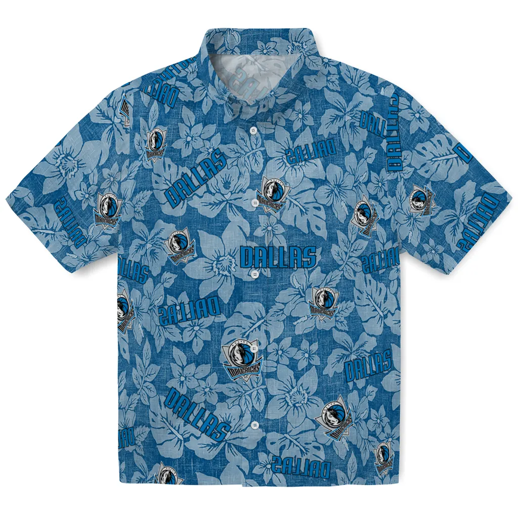 Dallas Mavericks Hawaiian Shirt - Hibiscus Oasis dallas mavericks hibiscus oasis blue hawaiian shirts best selling