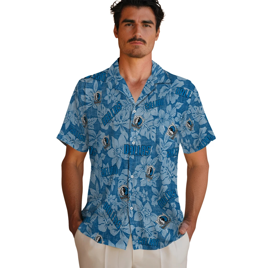 Dallas Mavericks Hawaiian Shirt - Hibiscus Oasis dallas mavericks hibiscus oasis blue hawaiian shirts fashion forward