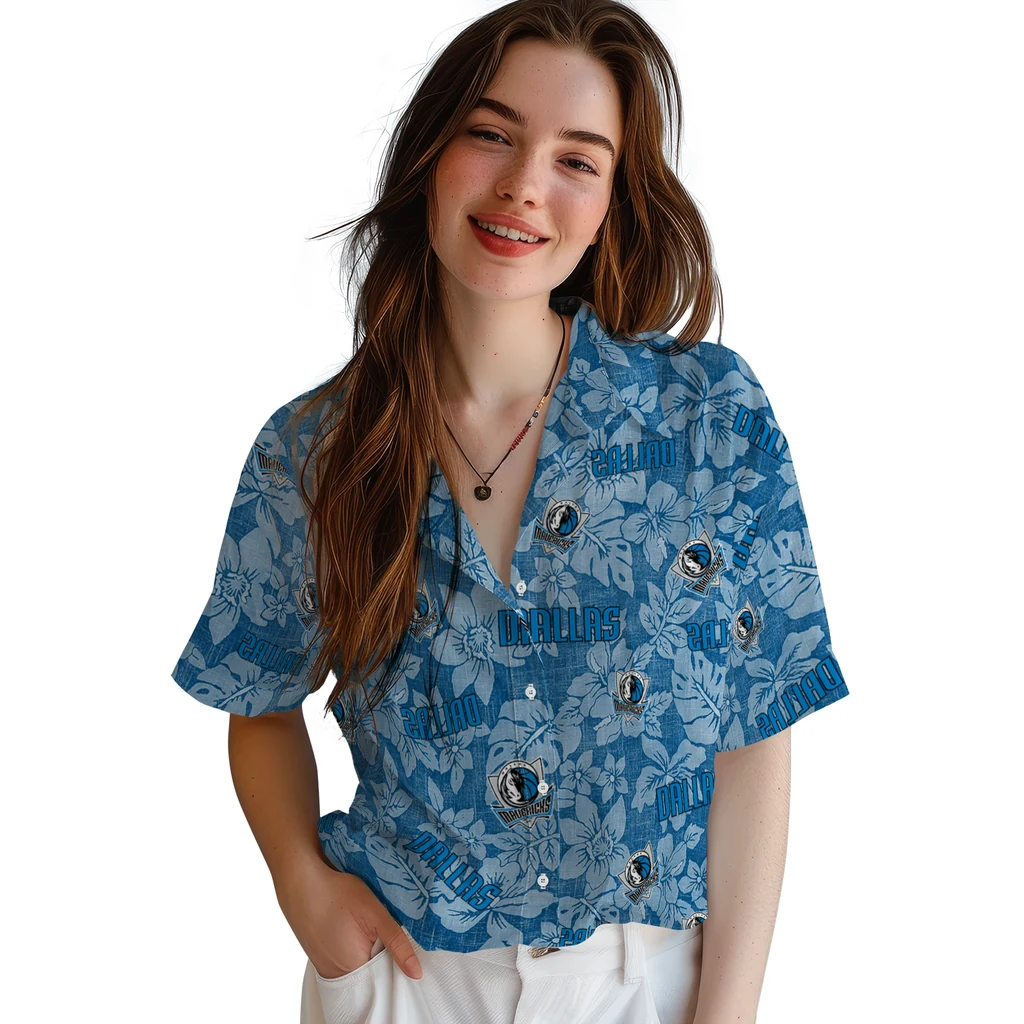 Dallas Mavericks Hawaiian Shirt - Hibiscus Oasis dallas mavericks hibiscus oasis blue hawaiian shirts latest model