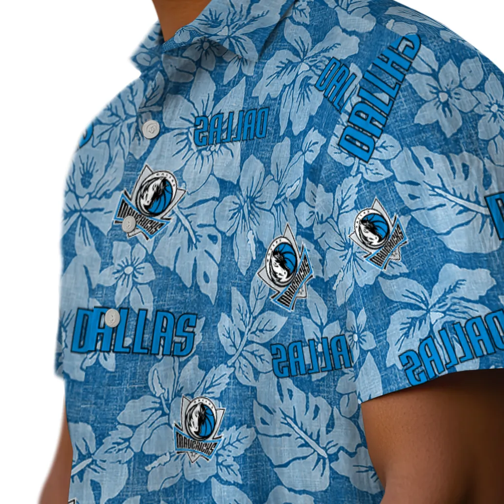 Dallas Mavericks Hawaiian Shirt - Hibiscus Oasis dallas mavericks hibiscus oasis blue hawaiian shirts trendy