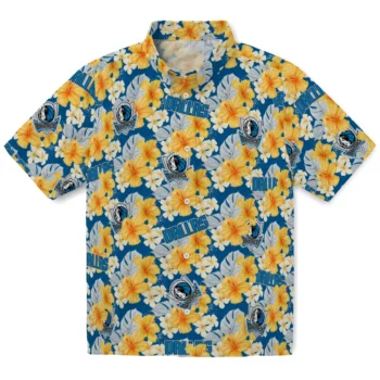 dallas mavericks hibiscus tropics blue yellow hawaiian shirts best selling