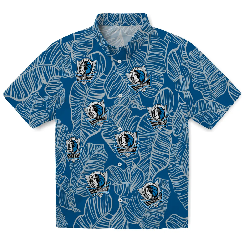 Dallas Mavericks Hawaiian Shirt - Leaf Outline dallas mavericks leaf outline blue hawaiian shirts best selling