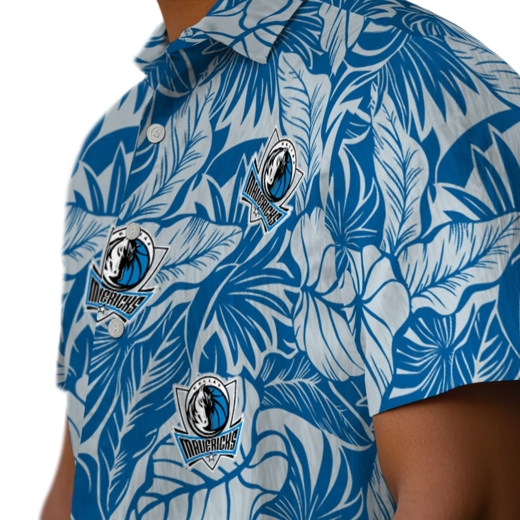 Dallas Mavericks Hawaiian Shirt - Monstera Layer dallas mavericks monstera layer blue hawaiian shirts trendy