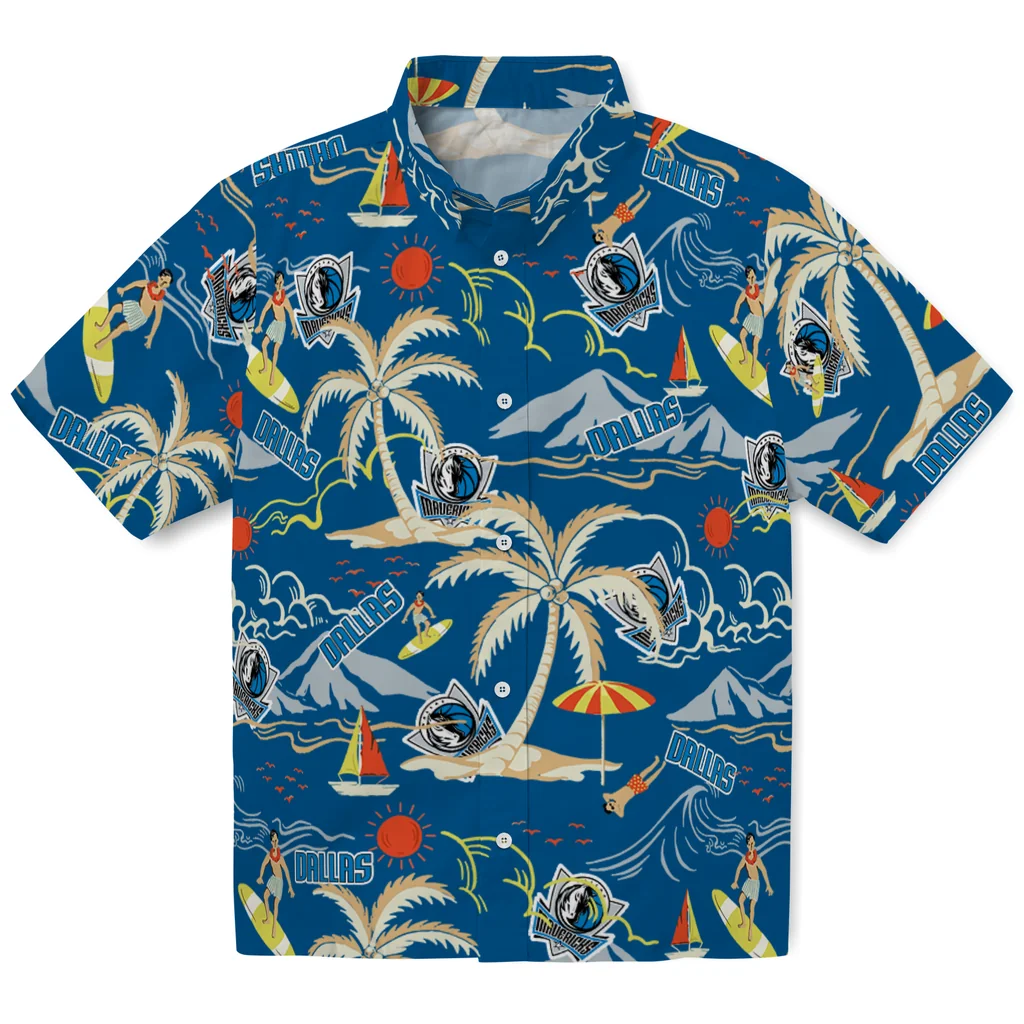 Dallas Mavericks Hawaiian Shirt - Palm Tree Island dallas mavericks palm tree island blue hawaiian shirts best selling