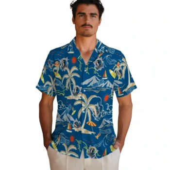 dallas mavericks palm tree island blue hawaiian shirts fashion forward