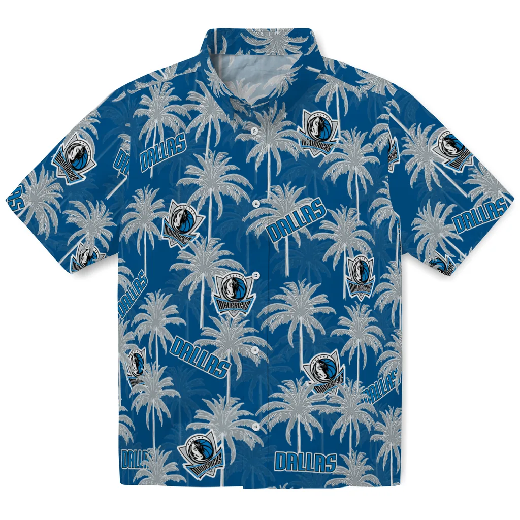 Dallas Mavericks Hawaiian Shirt - Palm Tree Motif dallas mavericks palm grove blue hawaiian shirts best selling