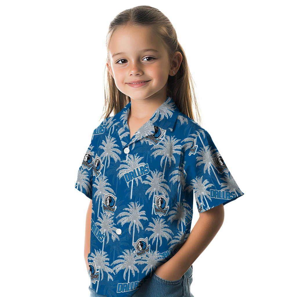 Dallas Mavericks Hawaiian Shirt - Palm Tree Motif dallas mavericks palm grove blue hawaiian shirts premium grade