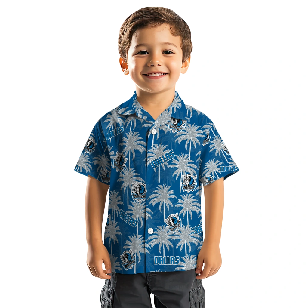 Dallas Mavericks Hawaiian Shirt - Palm Tree Motif dallas mavericks palm grove blue hawaiian shirts top rated