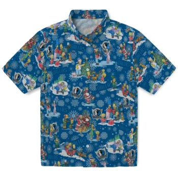 dallas mavericks simpsons christmas blue hawaiian shirts best selling