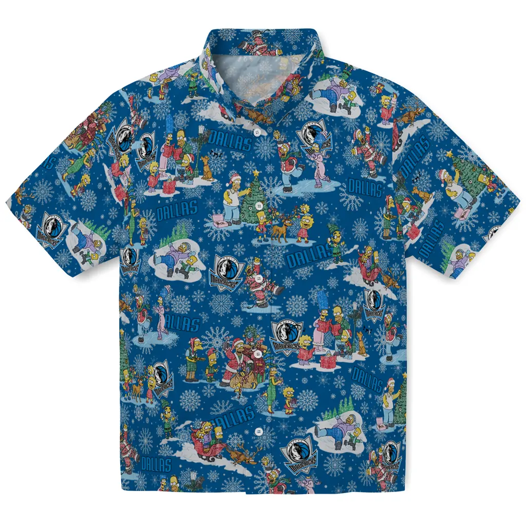 Dallas Mavericks Hawaiian Shirt - Simpsons Christmas dallas mavericks simpsons christmas blue hawaiian shirts best selling