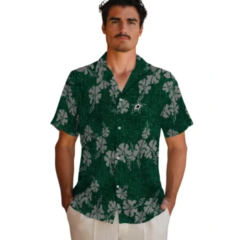 dallas stars hibiscus petals green hawaiian shirts fashion forward