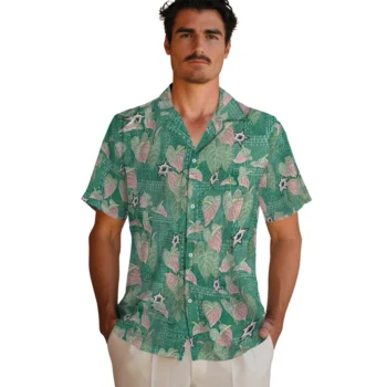 dallas stars anthurium overlay green hawaiian shirts fashion forward