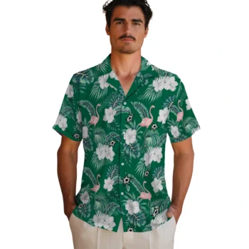 dallas stars flamingo palms green hawaiian shirts fashion forward