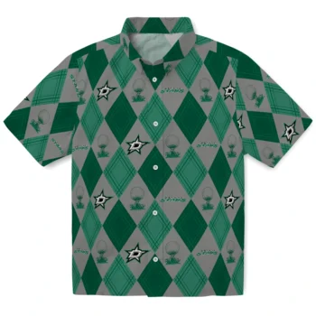 dallas stars balloon plaid green hawaiian shirts best selling