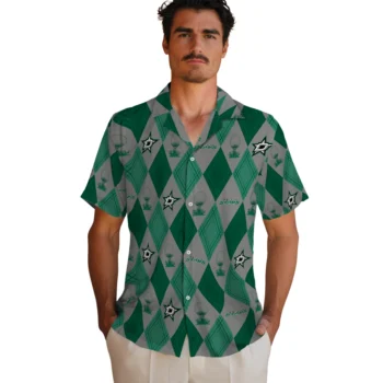 dallas stars balloon plaid green hawaiian shirts fashion forward