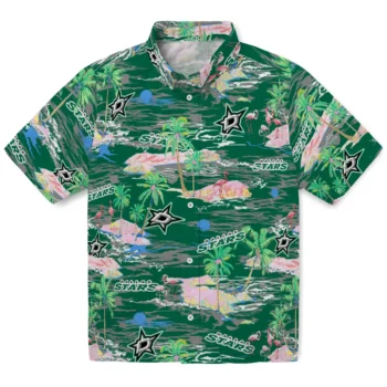 dallas stars flamingo retreat green hawaiian shirts best selling