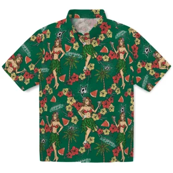 dallas stars hawaiian girls design green hawaiian shirts best selling