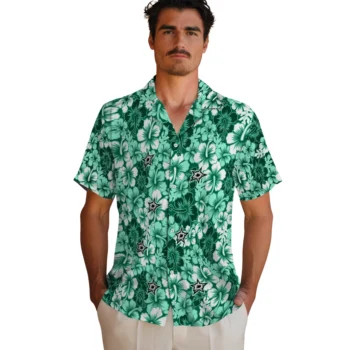 dallas stars hibiscus blooms green hawaiian shirts fashion forward
