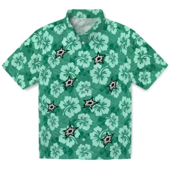 dallas stars hibiscus cluster green hawaiian shirts best selling