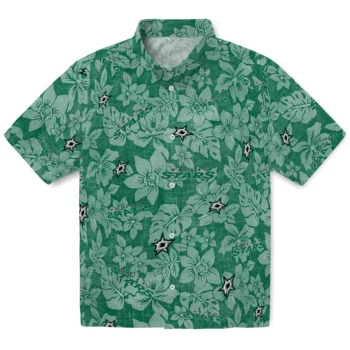 dallas stars hibiscus oasis green hawaiian shirts best selling