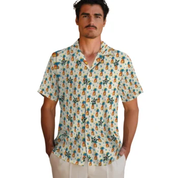 dallas stars pineapple delight beige hawaiian shirts fashion forward
