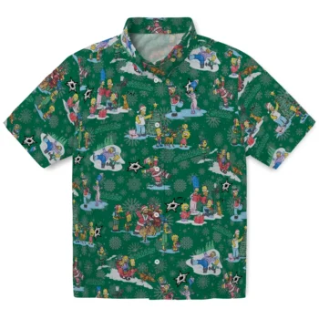dallas stars simpsons christmas green hawaiian shirts best selling