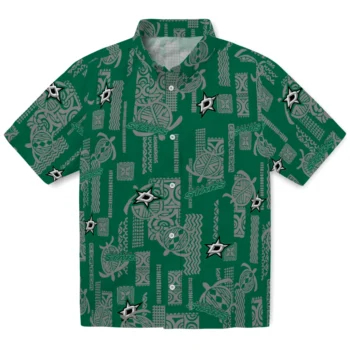 dallas stars turtle lines green hawaiian shirts best selling