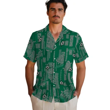 dallas stars turtle lines green hawaiian shirts fashion forward