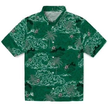 dallas stars wave palm green hawaiian shirts best selling