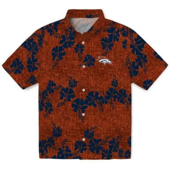 denver broncos hibiscus petals orange hawaiian shirts best selling