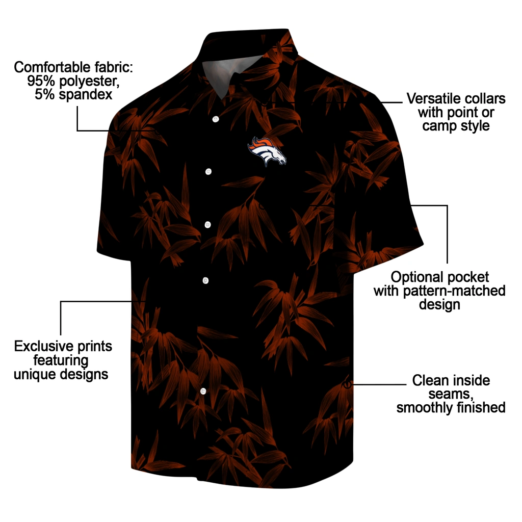Denver Broncos Hawaiian Shirt - Bamboo Branches denver broncos bamboo branches orange black hawaiian shirts new arrival