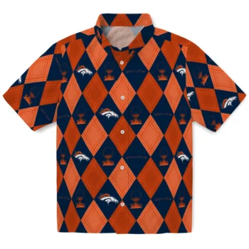 denver broncos balloon plaid orange hawaiian shirts best selling