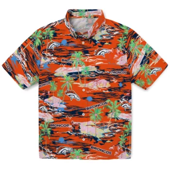 denver broncos flamingo retreat orange hawaiian shirts best selling