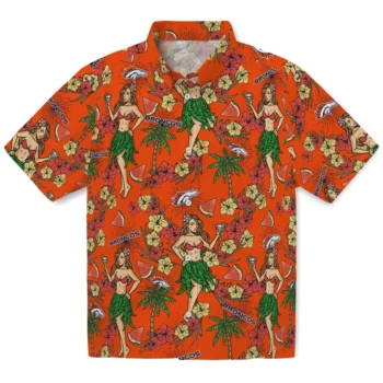 denver broncos hawaiian girls design orange hawaiian shirts best selling