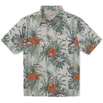 denver broncos hibiscus designs beige hawaiian shirts best selling