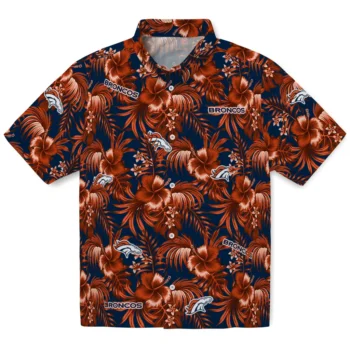 denver broncos hibiscus exotic orange hawaiian shirts best selling