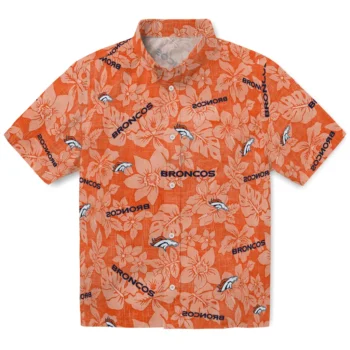 denver broncos hibiscus oasis orange hawaiian shirts best selling