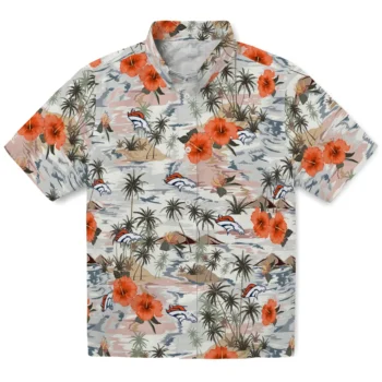 denver broncos hibiscus seaside white hawaiian shirts best selling