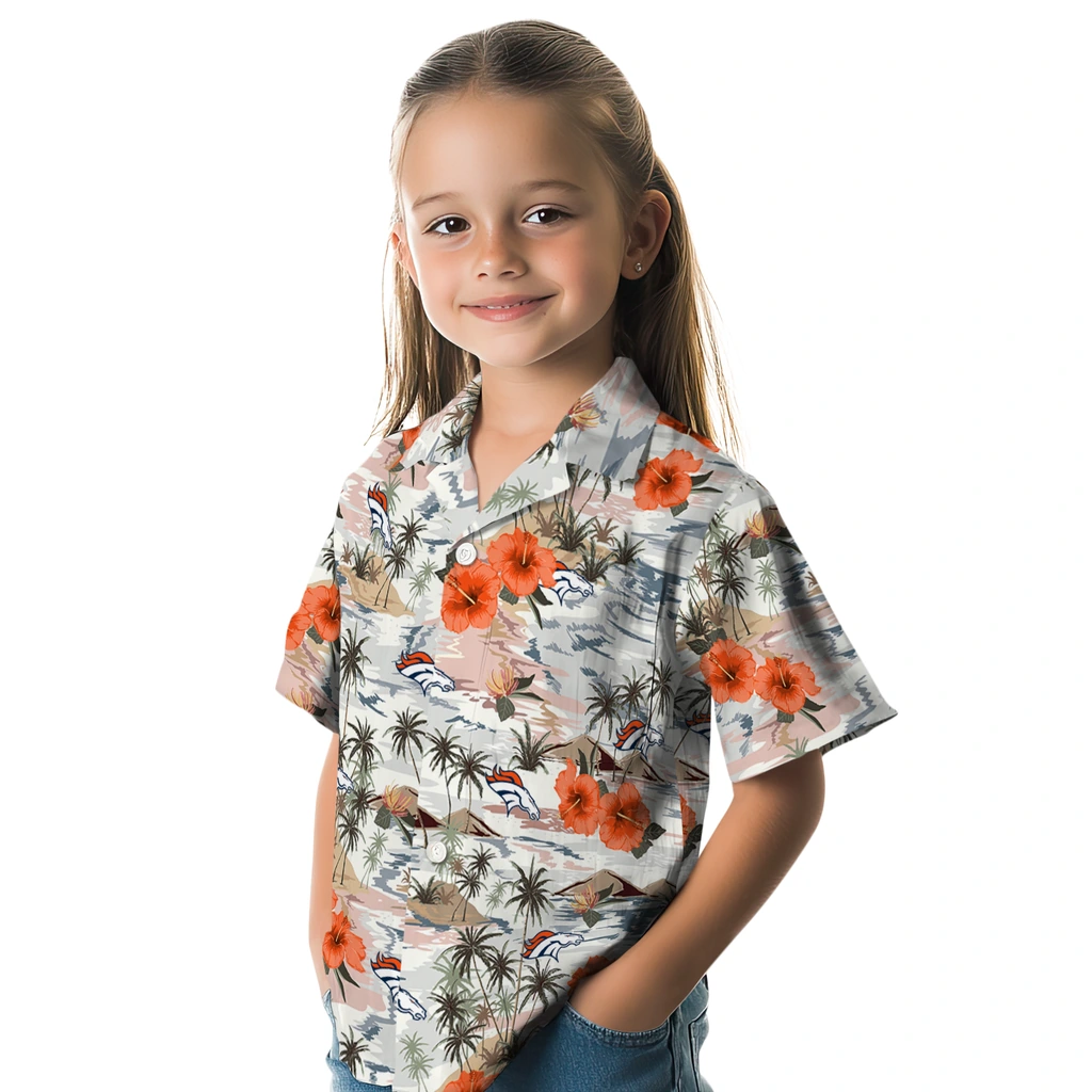 Denver Broncos Hawaiian Shirt - Hibiscus Seaside denver broncos hibiscus seaside white hawaiian shirts premium grade